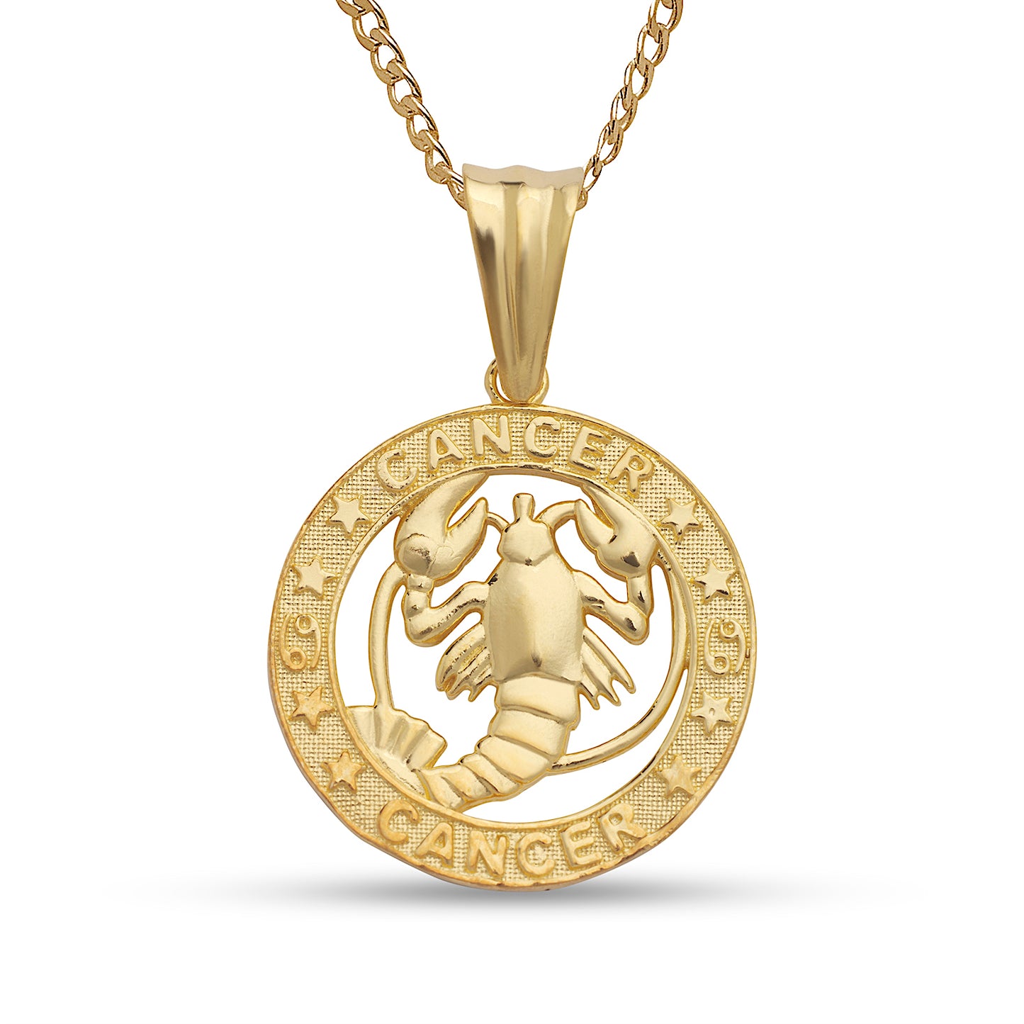 Zodiac Sign .925 Sterling Silver Necklace w. 14K Gold Plate