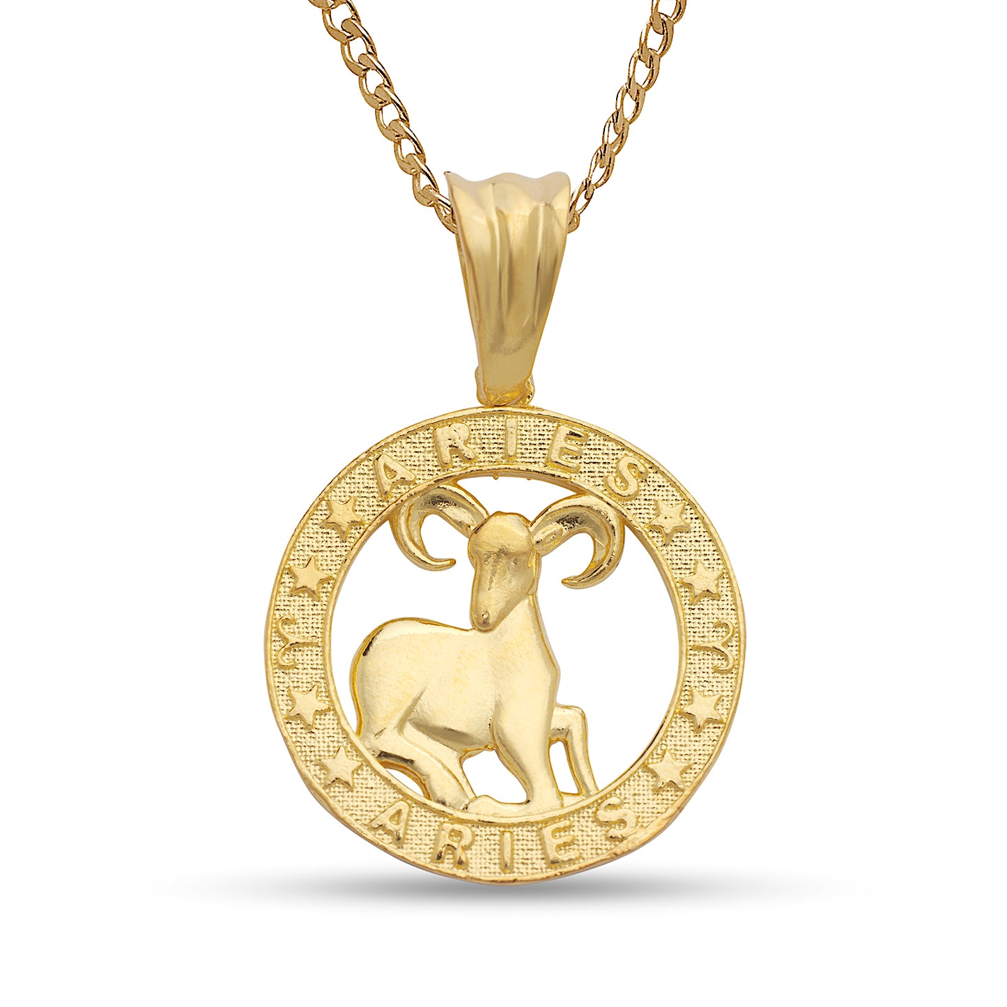 Zodiac Sign .925 Sterling Silver Necklace w. 14K Gold Plate