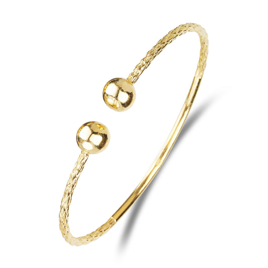 Better Jewelry 14K Yellow Gold West Indian Bangles Ball Ends