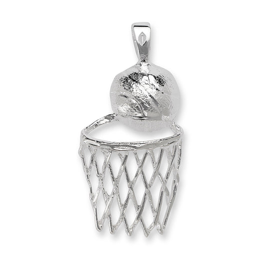 Better Jewelry .925 Sterling Silver Basketball Hoop Pendant