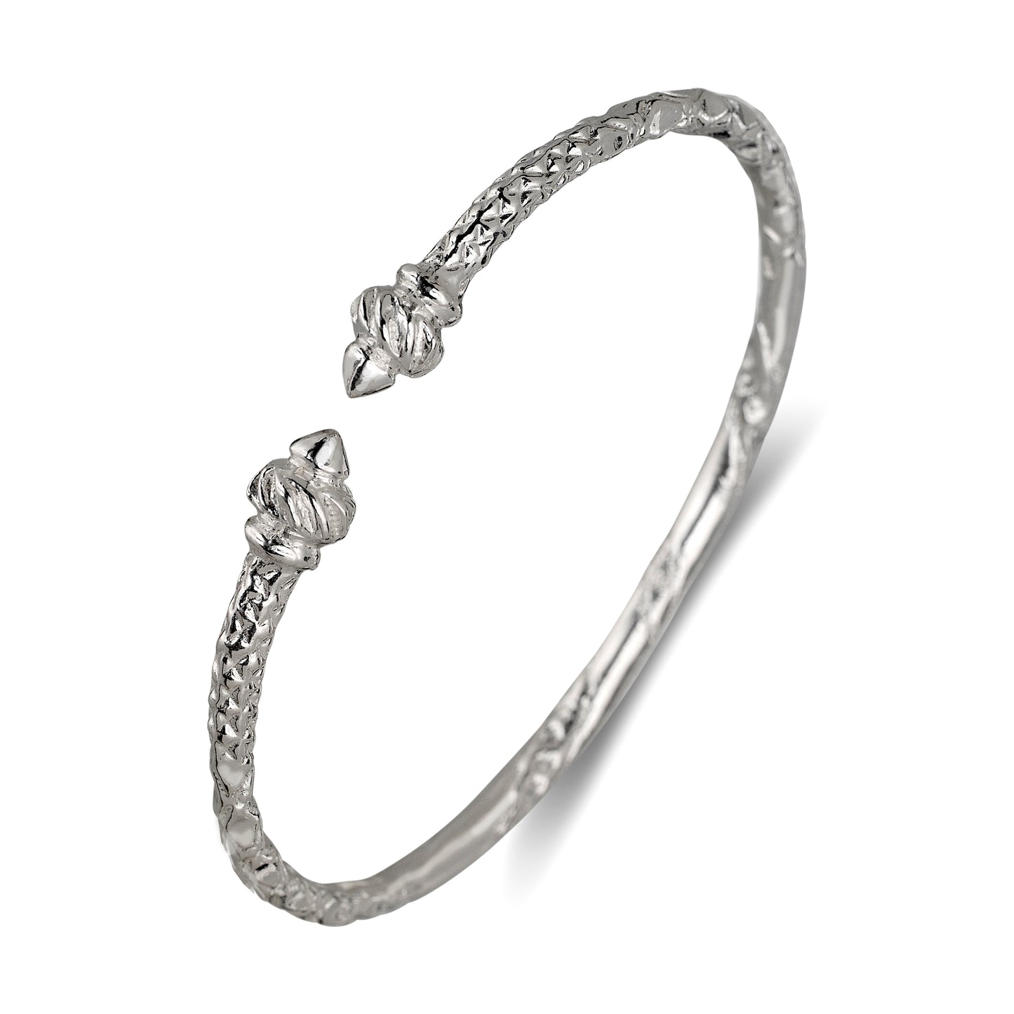 Better Jewelry Taj Mahal Ends .925 Sterling Silver West Indian Bangles (PAIR)