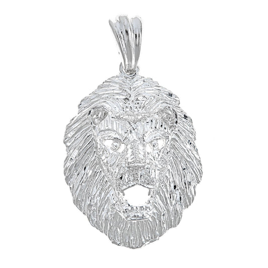 925 Sterling Silver Roaring Lion Pendant - Made in USA (17 Grams) - Betterjewelry