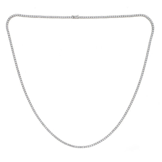 Better Jewelry Sterling Silver .925 Iced Out Chain with 3 mm Prong CZ Stones - Multiple Sizes Available