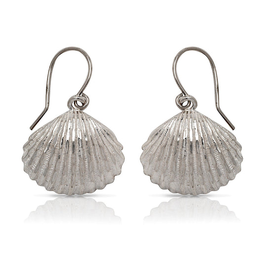Better Jewelry .925 Sterling Silver Scallop Shell Earrings