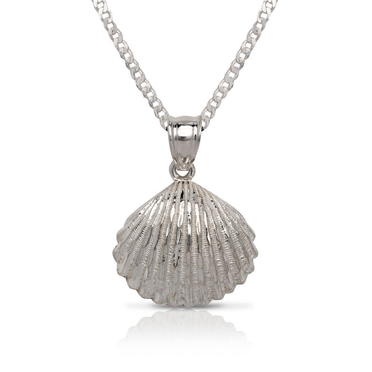 Better Jewelry, .925 Sterling Silver Scallop Sea Shell Necklace