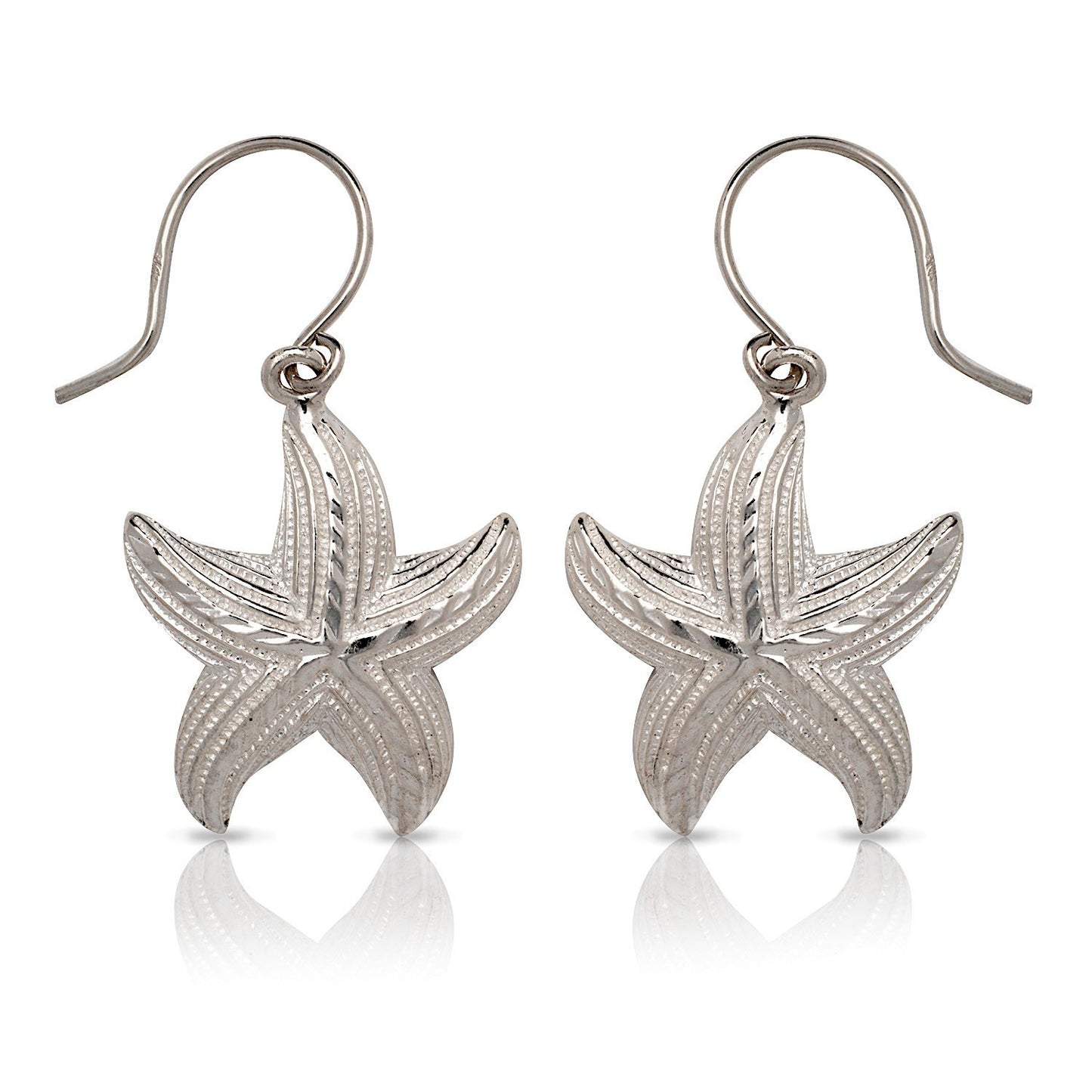 NEW .925 Sterling Silver Starfish Earrings (Made In USA) - Betterjewelry
