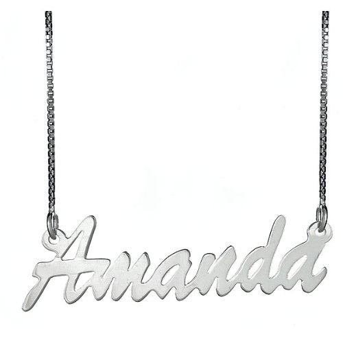 Real 925 Sterling Silver Script Letter V Pendant Chain Necklace 18 for  Women 