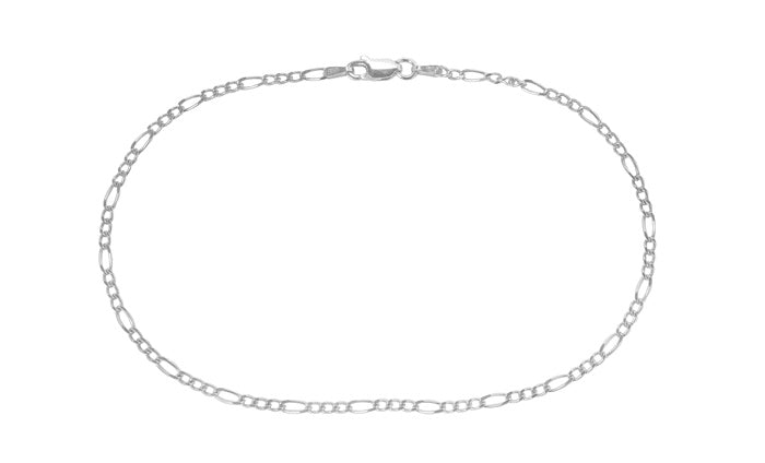 Better Jewelry Figaro Chain Anklet .925 Sterling Silver