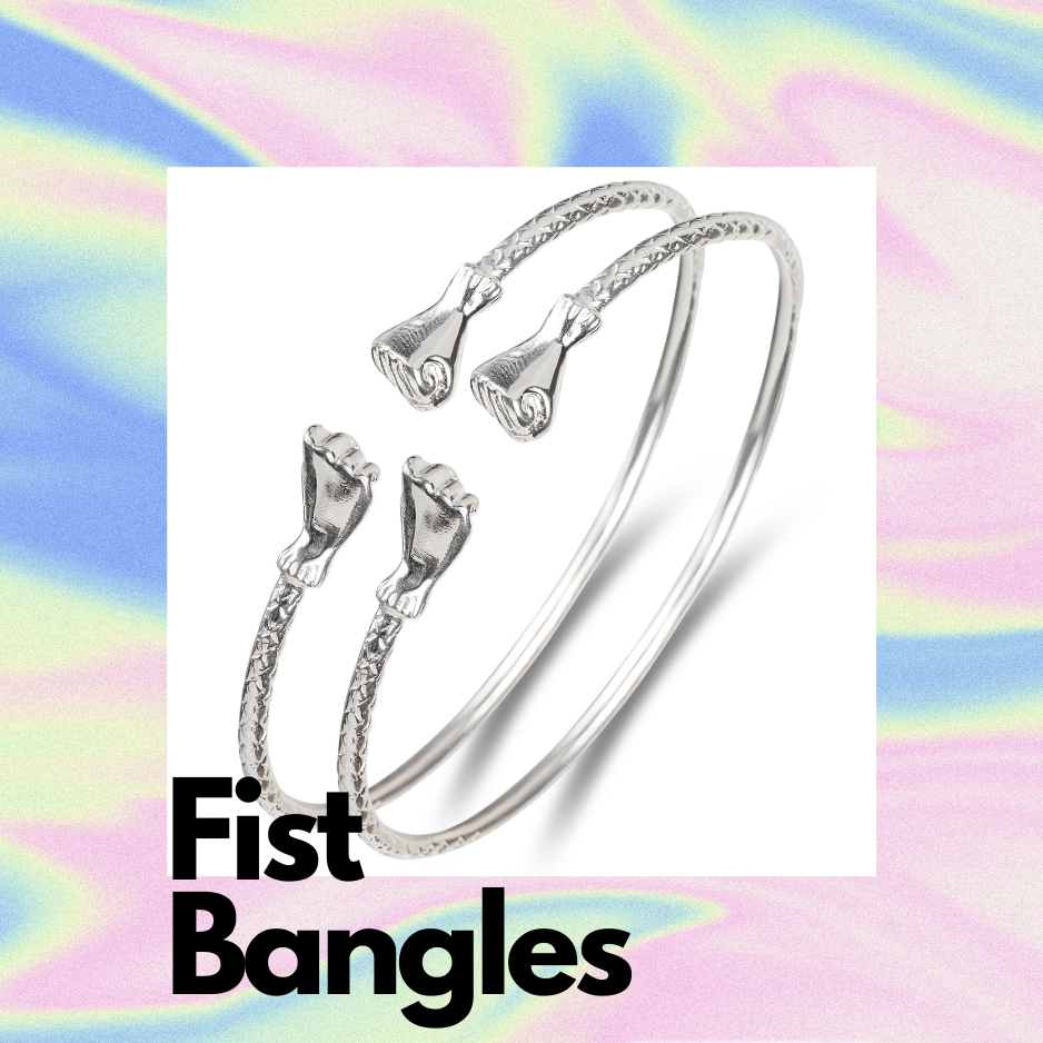 Fist Silver Bangles