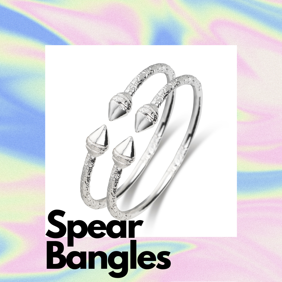 Spear Silver Bangles