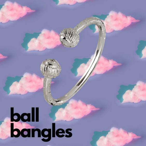 Ball Silver Bangles