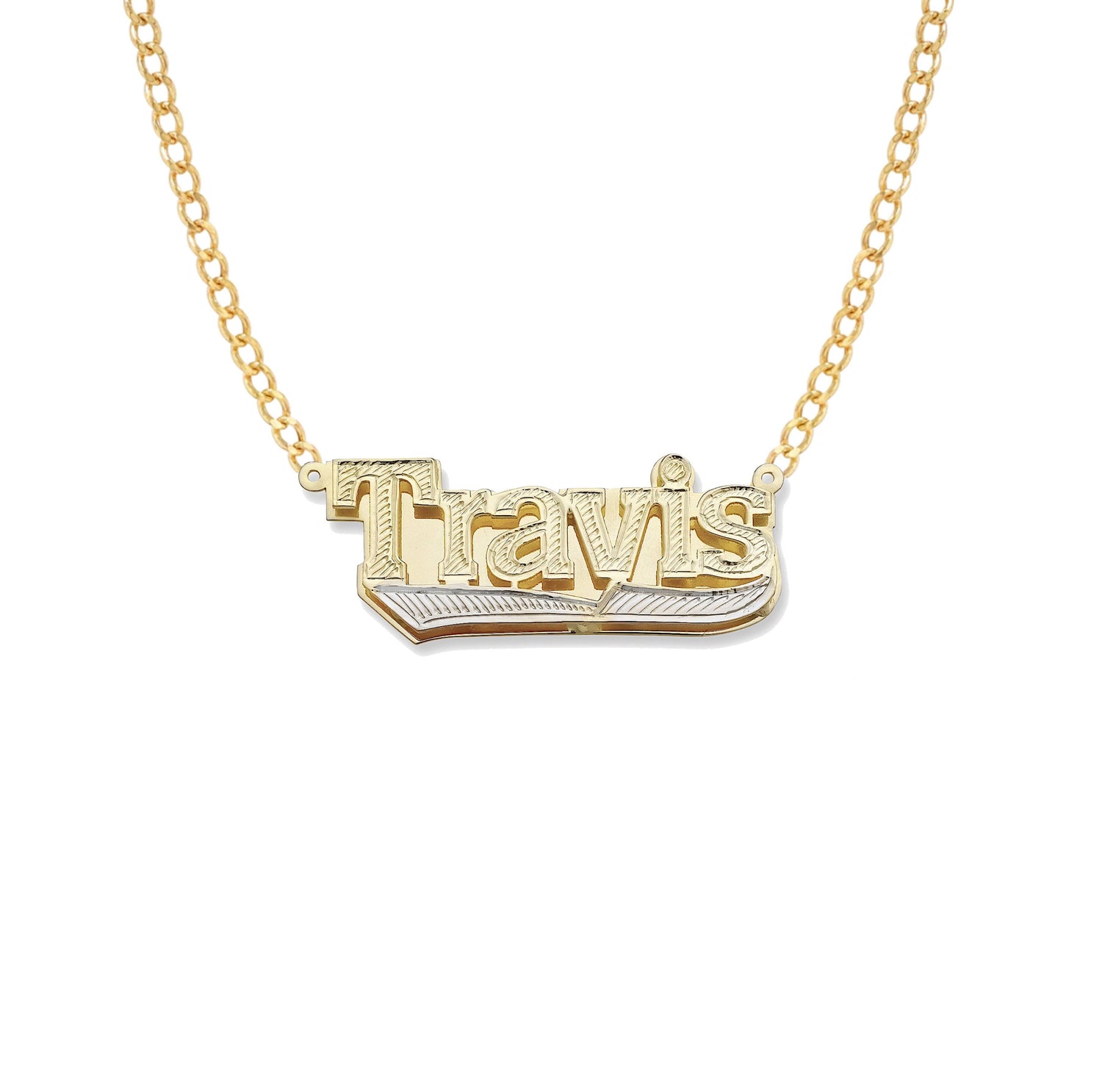 Gold double plate necklaces