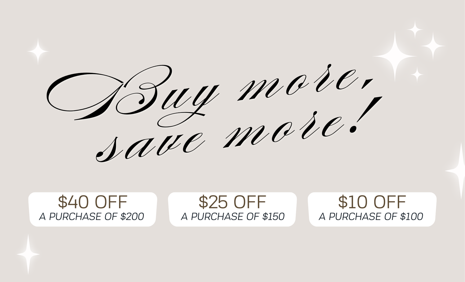 Buy more, save more