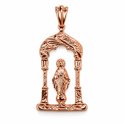 Virgin Mary Arch Pendant – Copper, Solid .925 Sterling Silver or 14K Gold-Plated Sterling Silver