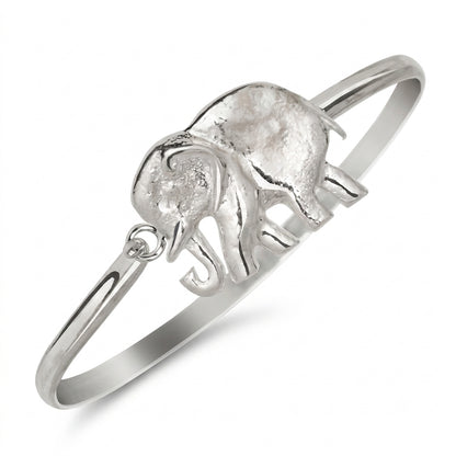 Elephant .925 Sterling Silver Hook Bangle, 1 piece
