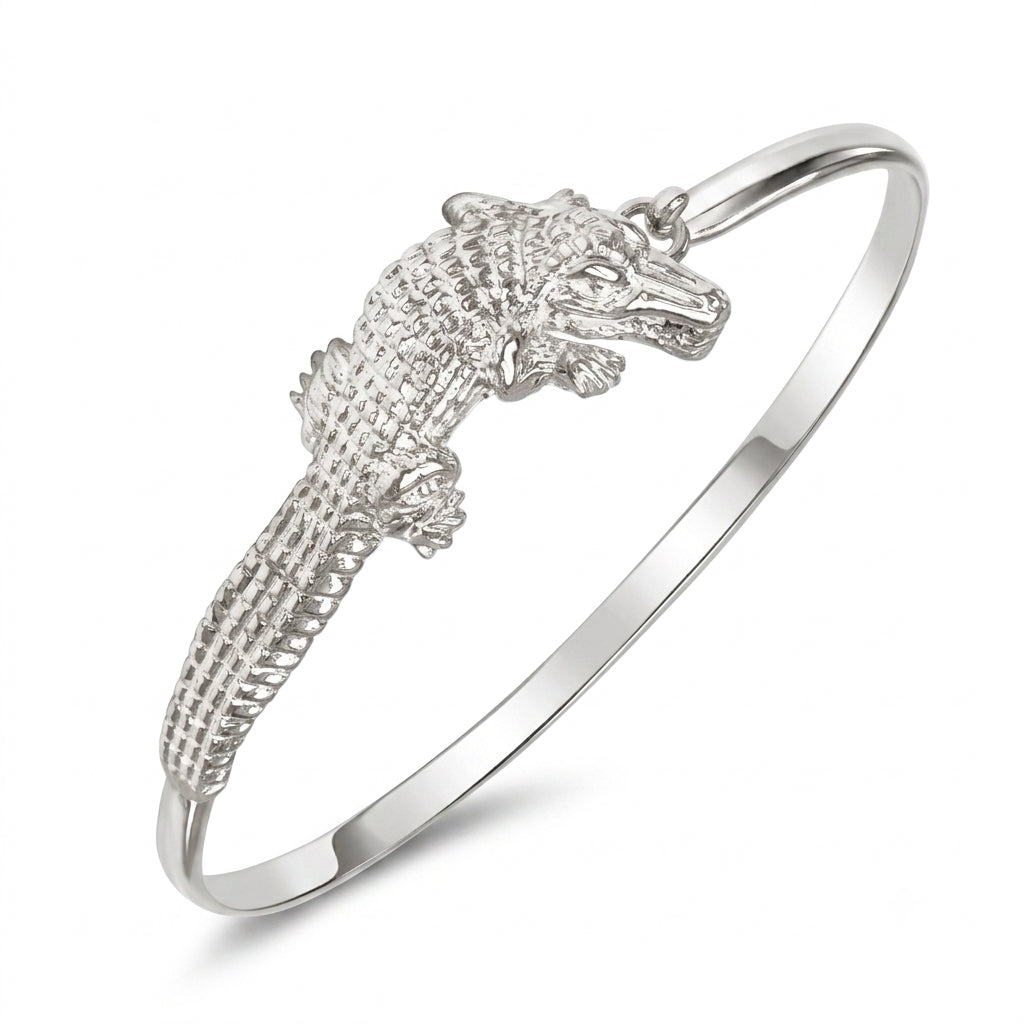 Alligator .925 Sterling Silver Hook Bangle, 1 piece