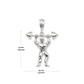 NEW!  Better Jewelry .925 Sterling Silver Bodybuilder Muscular Male Barbell Sports Vintage Charm Pendant