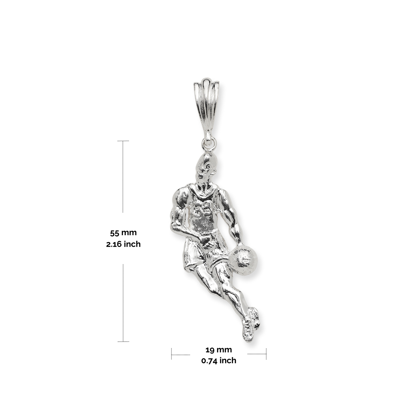 Better Jewelry .925 Sterling Silver Basketball Player Sports Vintage Charm Pendant