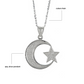 Better Jewelry Sterling Silver .925  Muslim / Islam Crescent Moon + Star Pendant w. Cuban Chain (Made in USA)