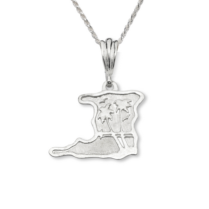Trinidad Map 925 Sterling Silver Pendant Necklace