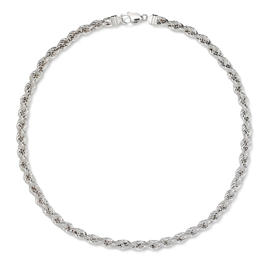 Better Jewelry Rope Hollow Chain Necklace .925 Sterling Silver