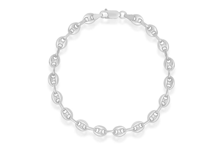 Better Jewelry Puff Marina Chain Bracelet .925 Sterling Silver