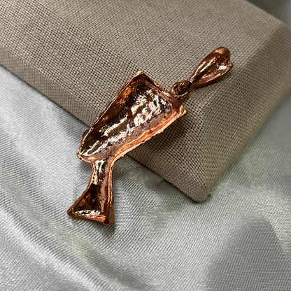 Small Copper Queen Nefertiti Pendant, Made in the USA