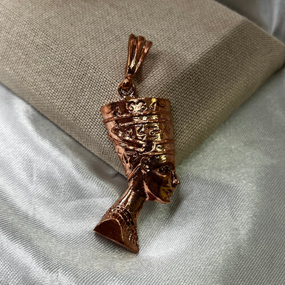 Small Copper Queen Nefertiti Pendant, Made in the USA