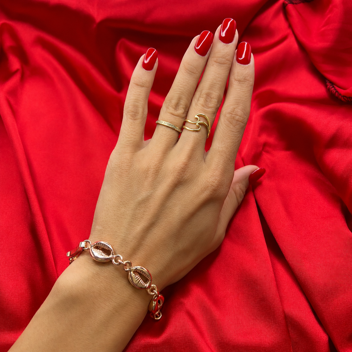 Cowrie Shell Pure Copper Bracelet