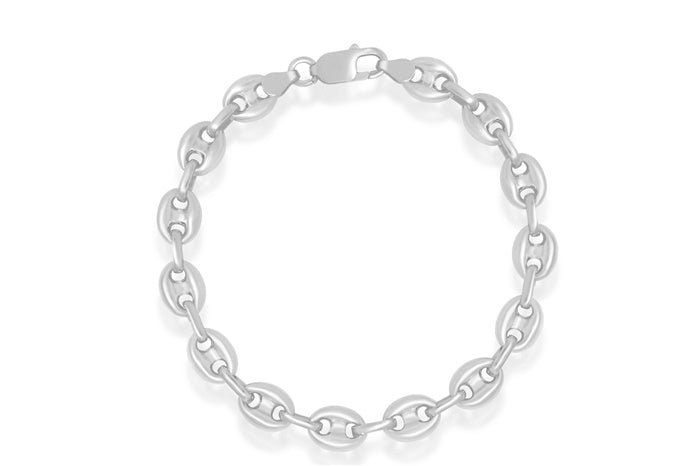 Better Jewelry Puff Marina Chain Bracelet .925 Sterling Silver