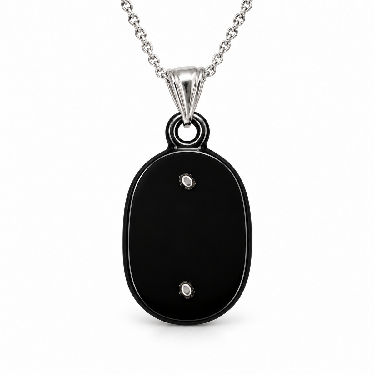 Sterling Silver Egyptian Scarab Pendant with Black Inlay