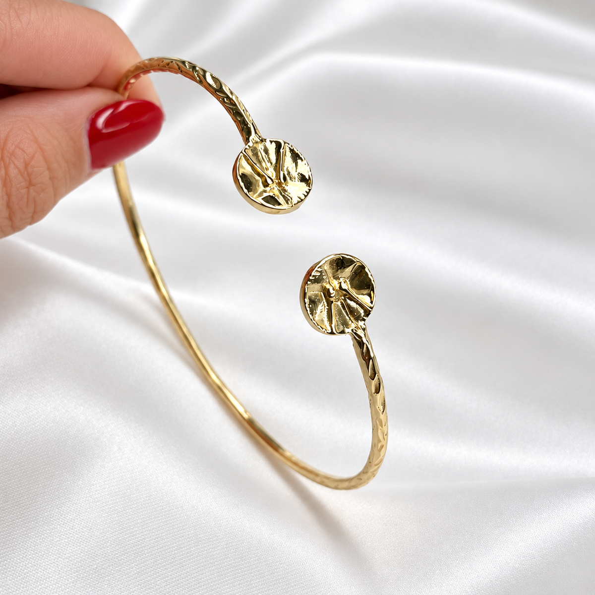 Better Jewelry 10K Yellow Gold West Indian Bangle w. Drum Ends