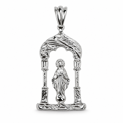 Virgin Mary Arch Pendant – Copper, Solid .925 Sterling Silver or 14K Gold-Plated Sterling Silver