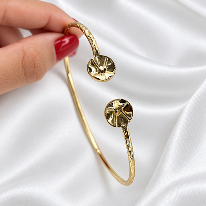 Better Jewelry 10K Yellow Gold West Indian Bangle w. Drum Ends