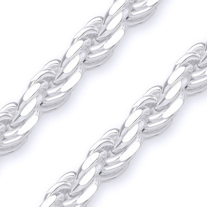 Better Jewelry 2.1mm Rope Diamond cut Chain Necklace .925 Sterling Silver