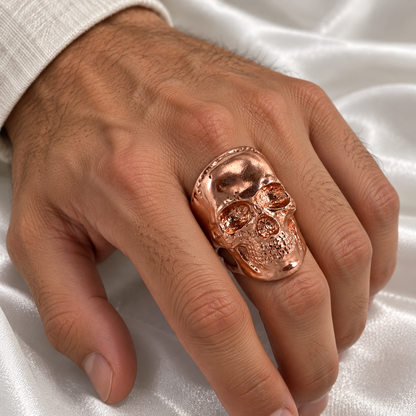 Bold Skull Statement Ring – Solid Copper