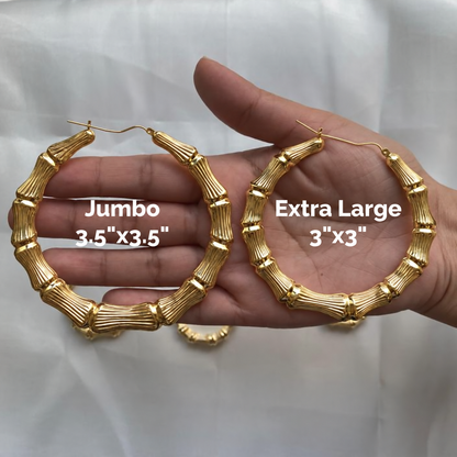 Better Jewelry, Bamboo Hoops .925 Sterling Silver with 14K Gold Plated