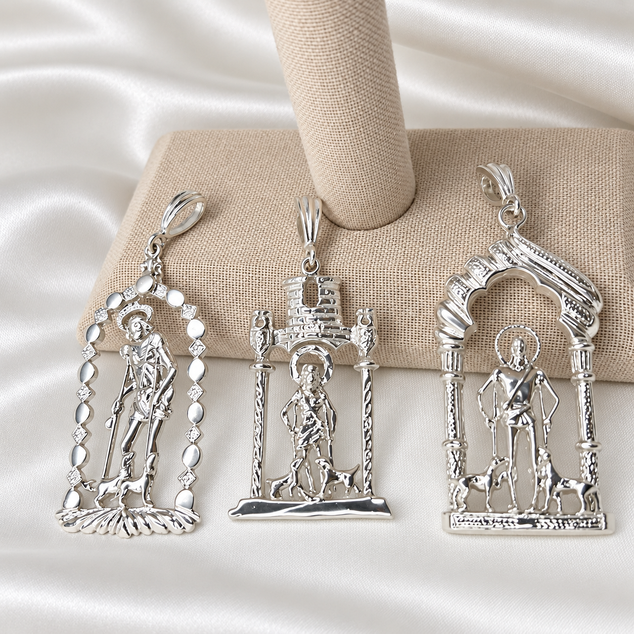 San Lázaro Pendant Sterling Silver .925 – Religious Jewelry, 3 Styles