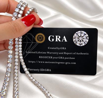 Moissanite Tennis Chain Necklace .925 Sterling Silver
