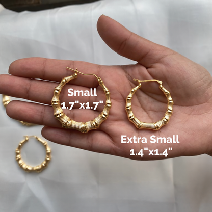 Better Jewelry, Bamboo Hoops .925 Sterling Silver with 14K Gold Plated