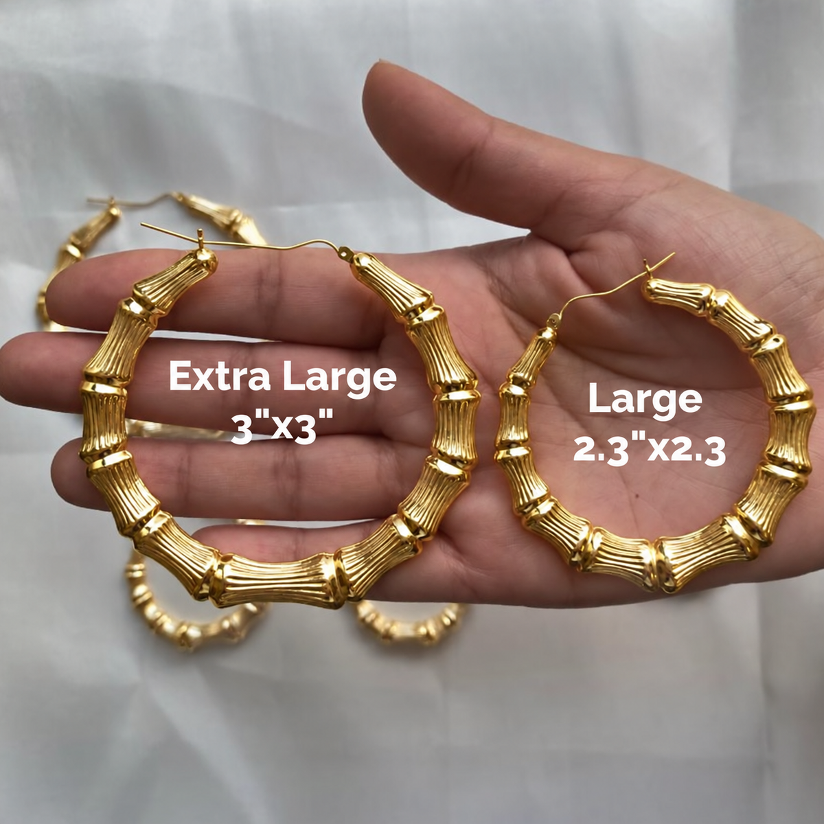 Better Jewelry, Bamboo Hoops .925 Sterling Silver with 14K Gold Plated