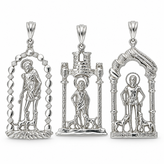 San Lázaro Pendant Sterling Silver .925 – Religious Jewelry, 3 Styles