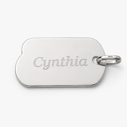 DOG TAG.925 Sterling Silver Customized Pendant Necklace