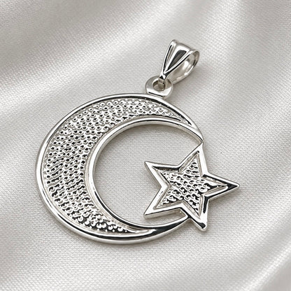 Better Jewelry .925 Sterling Silver Crescent Moon & Star Pendant