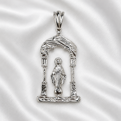 Virgin Mary Arch Pendant – Copper, Solid .925 Sterling Silver or 14K Gold-Plated Sterling Silver