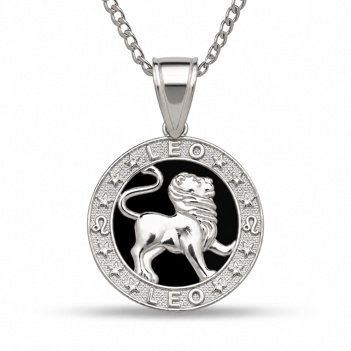 12 Zodiac Signs Pendant – 925 Sterling Silver Black Onyx-Style Astrology Necklace Charm