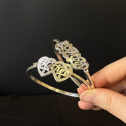 Mother .925 Sterling Silver Hook Bangle, 1 piece