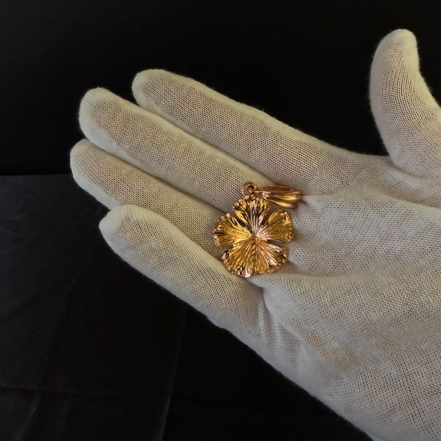 Hibiscus Flower Pure Copper Pendant