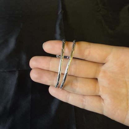 Teddy Bear .925 Sterling Silver West Indian Baby Bangles, 1 pair