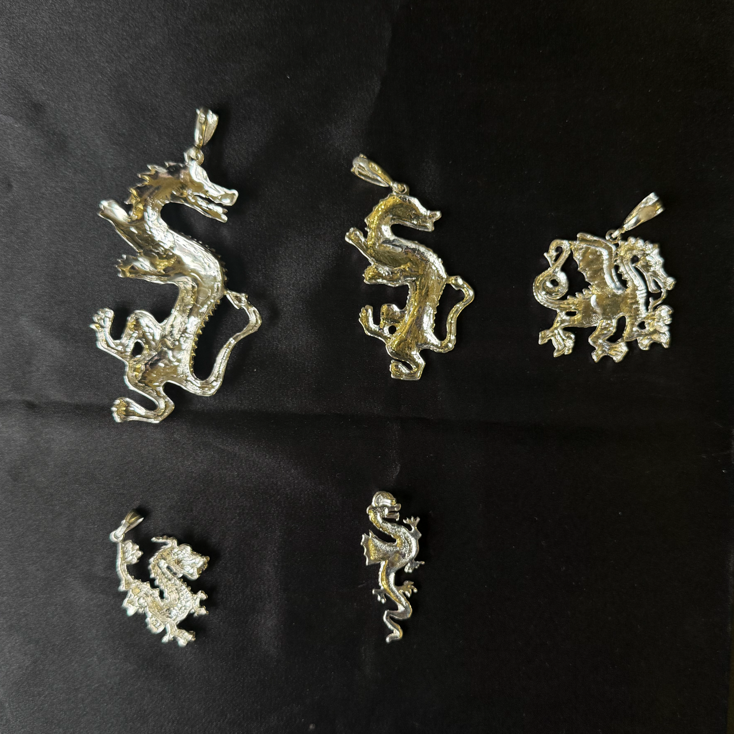 Dragon Solid .925 Sterling Silver Vintage Pendant